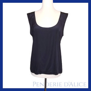 Genny by Gianni Versace silk scoop neck sleeveless shell black sz IT 40 US 6